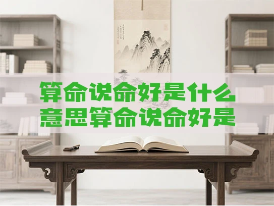 算命说命好是什么意思算命说命好是什么意思